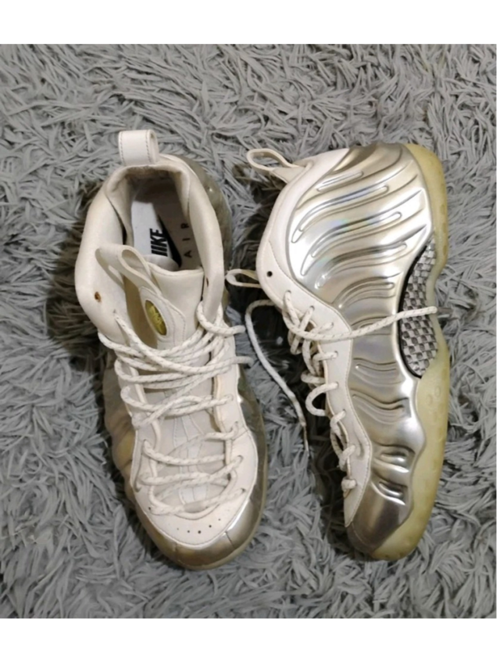 Nike Air Foamposite One 'Chrome White' Size 8 Men/9.5 Women Sneakers AA3963-100